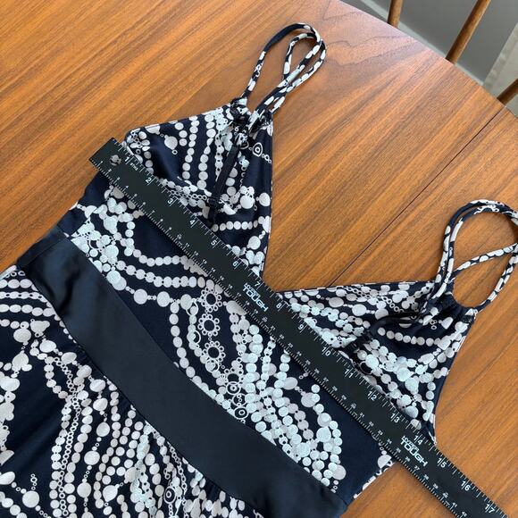 Vintage 2000s Express Black Silver Pattern Midi Dress Satin Waistband Size S - Picture 7 of 9